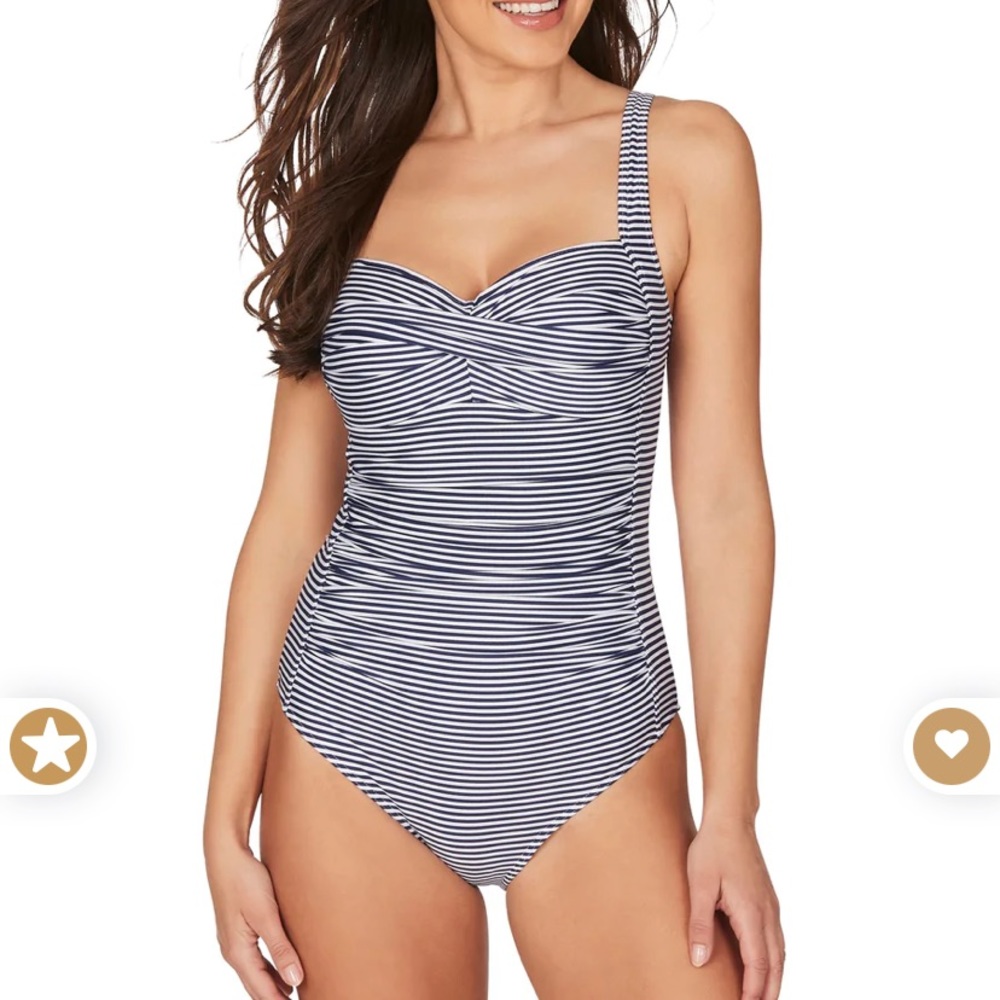 Niptuck Navy Sorrento Stripe One Piece Swimsuit